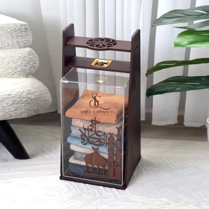 Quemador de Incienso de Lujo, Torre de Madera con Corte Láser, con Organizador de Acrílico Integrado y Arte Árabe, Regalo Premium para Ramadán - Product Image 1