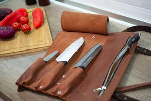 Housse de protection en cuir synthétique pour couteau de chef avec poches et rabat pour une sécurité maximale LKR-0285 - Product Image 2