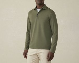 Camiseta de manga larga de lujo para hombre, 100% algodón, tejido transpirable, informal, con estampado de golf, personalizable, de color liso. - Product Image 3