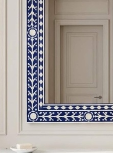 Handmade Wooden Inlay Bohemian Design Eco-Friendly Durable Decorative Wall Mirror Frame for Home Decor and Vanity Use - Product Image 2