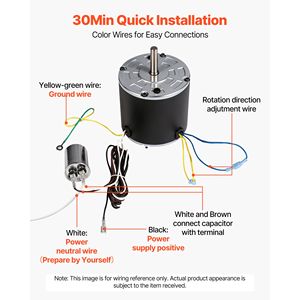 Condensatore Motore Ventilatore Condensatore 1/5HP 1075/900RPM 208 230V Compatibile con Sistemi HVAC Lennox Sostituisce 12Y75 97M49 100483 02 43W49 - Product Image 5