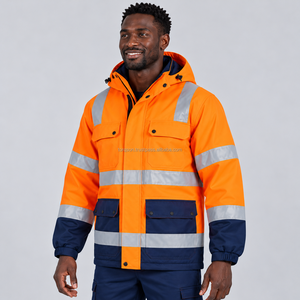 Veste de travail unisexe d'hiver haute visibilité réfléchissante, respirante, imperméable, en polyester, grande taille, pour utilisation routière - Product Image 5
