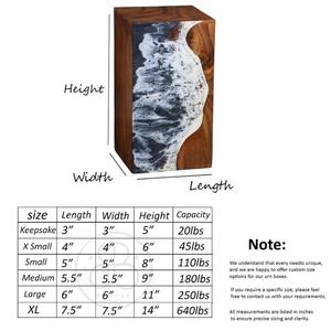 Urna de madera grabada a medida con resina morada Océano - Urna conmemorativa hecha a mano - Product Image 3