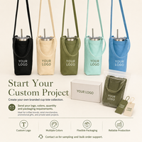 Porte-gobelet en toile personnalisé avec logo, support de bouteille d'eau en gros, sac bandoulière réutilisable pour gobelet, événements d'entreprise, vente en gros
