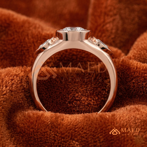 14K Rose Gold Pear Cut Moissanite Three <b>Stone</b> Engagement Ring Bridal Jewelry Gift Women USA Trend - Product Image 3