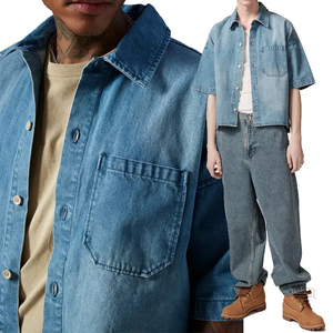 Chemise en jean pour homme, coupe ample, style vintage, boutonnée, manches longues, décontractée, streetwear, douce et confortable, pour tous les jours - Product Image 3