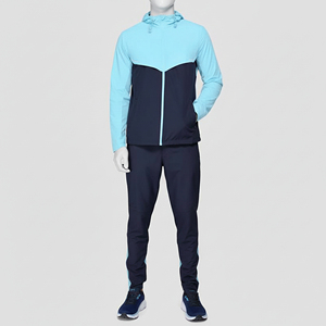 Custom Lightweight Casual Solid 100% Cotton Tracksuit <b>High</b> Quality Reflective Logo Sportswear Unisex Training Jogging - Product Image 2