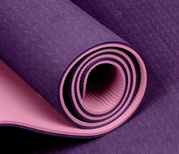 Tapete de Yoga DONG HANG Premium de Doble Color y 2 Capas de TPE, Ecológico, Antideslizante, Resistente al Agua y al Sudor, Fácil de Limpiar, Universal