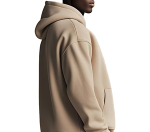 Sweat-shirt à capuche oversize pour homme, fermeture éclair quart de tour, couleur unie, polaire, manches classiques, style automne - Product Image 2