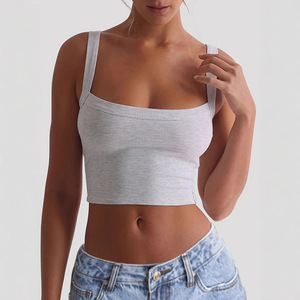 Camiseta de Yoga Acanalada de Alta Elasticidad para Mujer, Talla Grande, Sexy, Ajustada, para Entrenamiento, Elástica en Cuatro Direcciones, Sólida, Corta, Transpirable, de Secado Rápido - Product Image 3