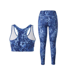 Ensemble de yoga pour femmes, tenue athlétique deux pièces, legging taille haute, soutien-gorge de sport, vêtements de sport pour la course à pied et la remise en forme, vente en gros, OEM, export - Product Image 3