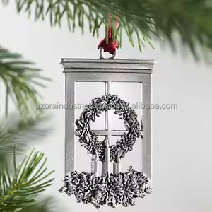 Adornos para árboles de Navidad Colgante de Navidad Adorno de muñeco de nieve de metal Adornos navideños colgantes - Product Image 4