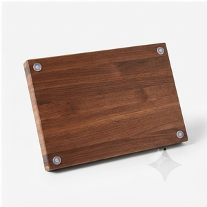 Planche à découper en bois artisanale rectangulaire, antidérapante, passe au lave-vaisselle, avec motif de couteau gravé - Product Image 3