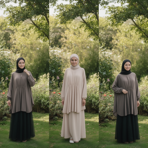 เสื้อคลุมโอเวอร์ไซส์สำหรับผู้หญิงแบบเรียบร้อย - Product Image 3