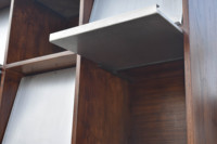 Meuble de classement contemporain en bois massif à 16 compartiments, bibliothèque, étagères flottantes, pour bureau à domicile ou salle à manger