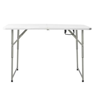 Table de patio en plastique blanc de 4 pieds avec plateau relevable pliable - Product Image 6