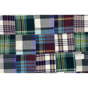 Tissu en coton flanelle Dobby patchwork Madras biologique écologique de qualité supérieure, léger 120 GSM, motif côtelé, matelassage fait main - Product Image 1