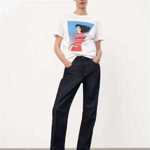 เสื้อยืดผู้หญิงหรูหรา ผ้าฝ้าย 100% แขนสั้น คุณภาพสูง ขายส่ง รับทำโลโก้  แบบเรียบ สีพื้น ลายเรียบ ทรงเข้ารูป ใส่ได้ในฤดูร้อน - Product Image 6