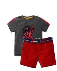 ชุดเสื้อผ้าเด็กผู้ชายลายดอกไม้ลำลองสไตล์ฤดูร้อน - Product Image 1