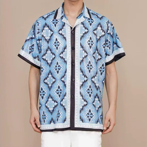 Nouvelle Arrivée Chemises de Vacances à Manches Courtes en Flanelle pour Hommes Style Insulaire Personnalisables Anti-Plis Séchage Rapide Écologiques Respirantes - Product Image 2