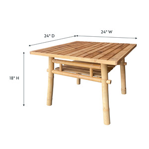 Wholesale Custom Bamboo Coffee <b>Table</b> Natural Slatted Design Durable <b>Outdoor</b> Indoor Furniture for Resort Hotel Garden Wholesale - Product Image 4