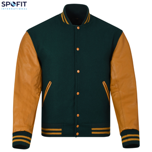 แจ็คเก็ตวาร์ซิตี้ขนสัตว์แท้ 100% คุณภาพสูงสำหรับผู้ชาย ปรับแต่งได้ตามต้องการ แจ็คเก็ตบอมเบอร์น้ำหนักเบา สไตล์วินเทจ สำหรับฤดูหนาว ขายส่ง - Product Image 4