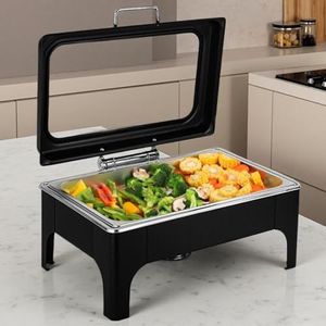 Elegante calentador de comida tipo buffet de acero inoxidable estilo dorado con tapa para catering, hotel, hogar, restaurante, servicio de banquetes - Product Image 2