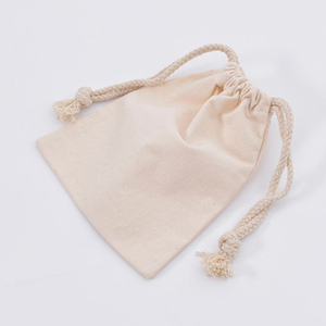 Bolsa de Algodón con Cordón, Tamaño Mediano, Bolsa de Almacenamiento de Color Natural, Cierre de Tela Ecológica - Product Image 3