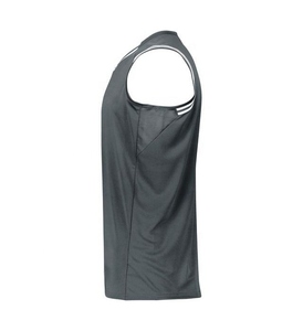 Maillot de basket sans manches pour homme, gris foncé, col en V, polyester respirant, vêtements de sport pour adultes, toutes saisons, coupe classique - Product Image 2