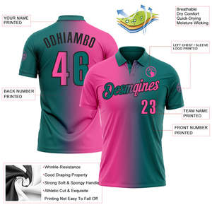 เสื้อโปโลไล่เฉดสีแบบกำหนดเอง เสื้อเบสบอลชาย Yourteams 00 พิมพ์ลายแบบระเหิด ซับเหงื่อ โพลีเอสเตอร์ แขนสั้น - Product Image 3