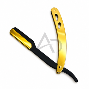 Rasoir de barbier à lame interchangeable Black Gold, lame en acier inoxydable, lame métallique tranchante, rasoir de toilettage pour hommes - Product Image 4