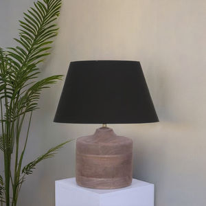 Trendy Home Collection Lámpara de mesa tradicional fuerte de madera maciza Diseño antiguo elegante para dormitorio Comedor/sala de estar Excelente - Product Image 1