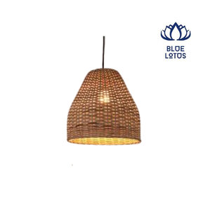 Blue Lotus Rattan Bell <b>Shade</b> <b>Gold</b> LED Pendant <b>Light</b> with 3-Year Warranty Large Mounted <b>Ceiling</b> Lamp - Product Image 1