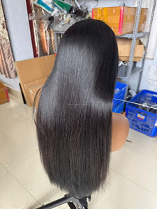 ลดราคาวิกผม 24 นิ้ว! วิกผมลูกไม้คุณภาพสูงแบบ 5x5 พร้อมผมด้านหลังแบบถักเปีย ผมแท้ 100% สีดำ - Product Image 3