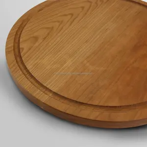 Nature Nosh Écologique Ustensiles de Cuisine Rond Pin Bois Fromage Assiette Pro Chef Bois Planches Bambou Tranche pour Usage Cuisine - Product Image 4