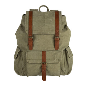 Canvas Anti Theft <b>Laptop</b> <b>Backpack</b> Durable Vintage School Travel Daypack Custom Logo Outdoor Business Bag Multi-functional 20-35L - Product Image 6