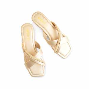 Women's Golden Casual Slipper CL1883 <b>Chunky</b> <b>Shoes</b> - Product Image 1