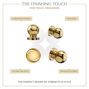 Poignée de tiroir ronde en laiton doré de qualité supérieure, bouton de meuble décoratif, poignée de porte, ensemble de 2 tirettes en laiton - Product Image 4