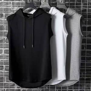 Men's Workout Hooded Tank <b>Tops</b> Bodybuilding Muscle Sleeveless T Shirt Men Quick Dry Gym Hoodie Shirt - Product Image 1