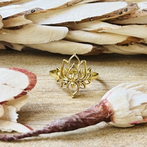 Luxury Design Lotus <b>Ring</b> Boho Brass <b>Rings</b> For Women 18k Gold Plated Floral <b>Statement</b> Jewelry Wholesale/OEM/ODM - Product Image 2