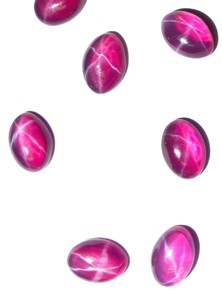 Rubis étoilé transparent ovale 5x7 mm 1 carat, cabochon poli créé en laboratoire avec effet étoile à 6 branches pour la fabrication de bijoux - Product Image 5