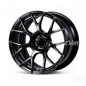 Jantes monobloc en aluminium forgé à rayons croisés traditionnels haute performance pour <span class=keywords><strong>BBS</strong></span> RE-V7, revêtement poudré noir diamant - Product Image 4