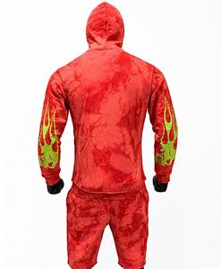 Conjunto de Sudadera con Capucha Roja para Hombre VOXO INDUSTRIES, Estampado por Sublimación, Estilo Urbano, Corte Regular, Tejido de Felpa Transpirable, 100% Algodón - Product Image 2