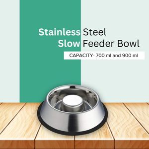 Wholesale Eco-Friendly Stainless Steel Puppy Bowls Non-Slip Bottom Dog <b>Cat</b> <b>Feeders</b> Dish Pet Feeding Water Slow Food Bowl - Product Image 5