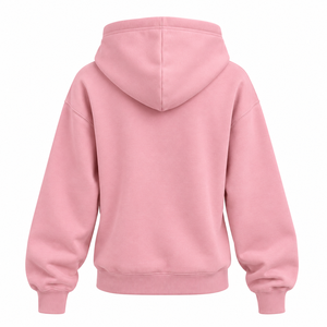 Sudadera con Capucha Rosa Sólida para Mujer, con Bolsillo Delantero, Corte Regular, Felpa de Algodón, Tejido de Punto, Ropa de Invierno - Product Image 3