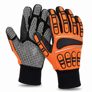 Gants de travail de sécurité en cuir synthétique haute visibilité Amara Orange, protection contre les chocs TPR, anti-impact, résistants aux coupures, flexibles - Product Image 2