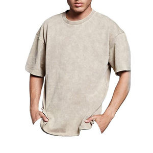T-shirt en coton personnalisé de haute qualité 2026 pour homme, coupe oversize à épaules tombantes, design vierge décontracté, grande taille, tissu épais - Product Image 1