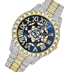 Reloj de Lujo para Hombre, Estilo Hip Hop, con Incrustaciones de Moissanita, Cuarzo, Acero Inoxidable, Esfera de 46 mm, Visualización de Números Romanos - Product Image 6