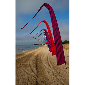 Banderas de Playa Coloridas, Banderas Decorativas para Exteriores, Escena de Playa con Arena - Product Image 1