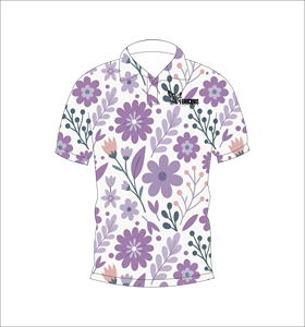เสื้อโปโลพิมพ์ลายดอกไม้สีม่วงสำหรับผู้ชาย แขนสั้น สวมใส่สบายๆ ในฤดูร้อน เหมาะสำหรับเล่นกอล์ฟ เสื้อโปโลน้ำหนักเบา มีปก แฟชั่น - Product Image 4